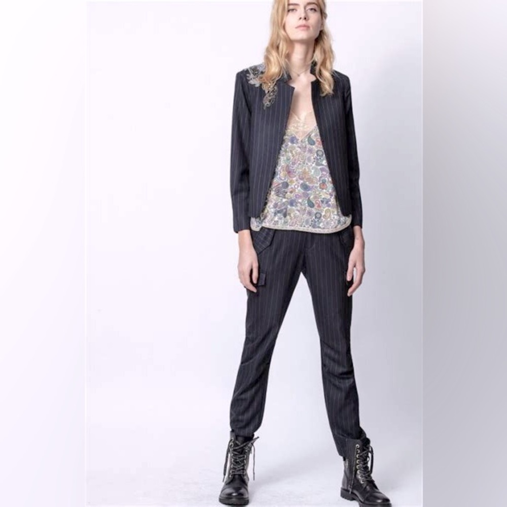 Zadig & Voltaire Palmy Pinstripes pants in beautiful midnight navy